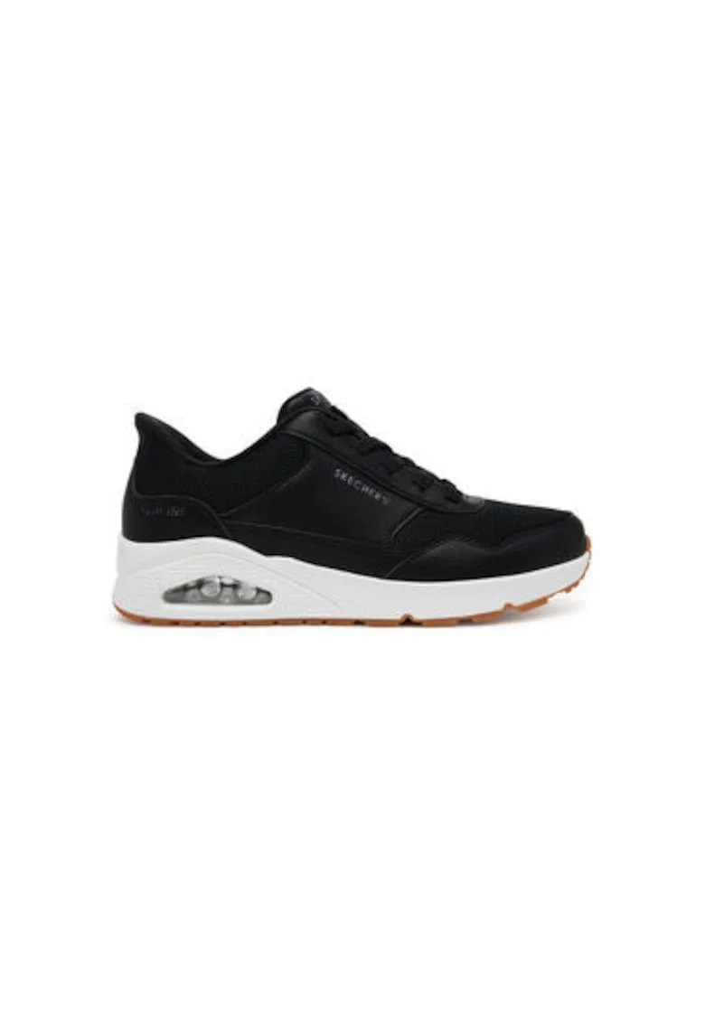 Pantofi sport barbati, 183022,  Piele ecologica, Negru