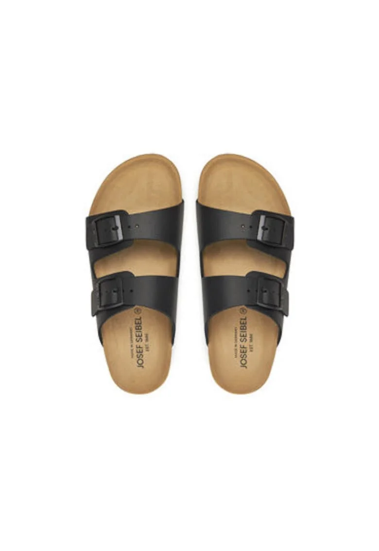 Slapi dama, 64301,  Piele naturala, Negru, Negru