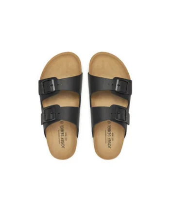 Slapi dama, 64301,  Piele naturala, Negru, Negru