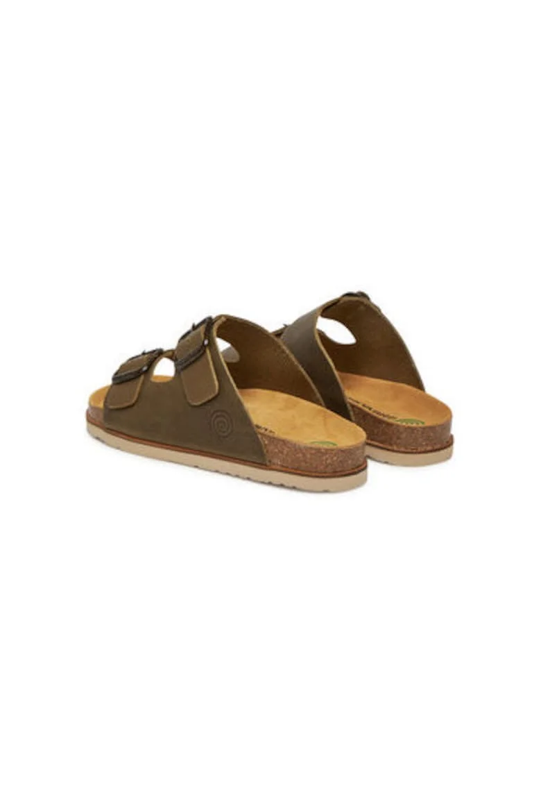 Slapi dama, 700678-07,  Piele naturala, Kaki