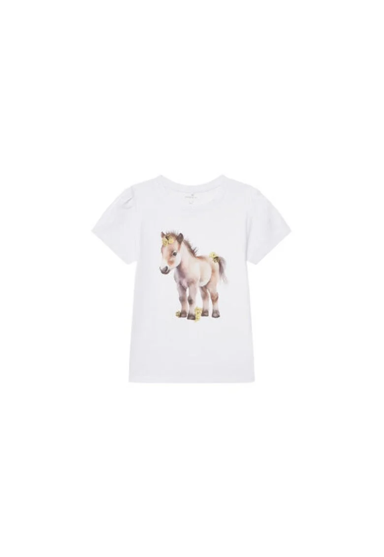 Tricou fete  13243178, Bumbac organic, Alb, Alb