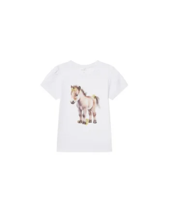 Tricou fete  13243178, Bumbac organic, Alb, Alb