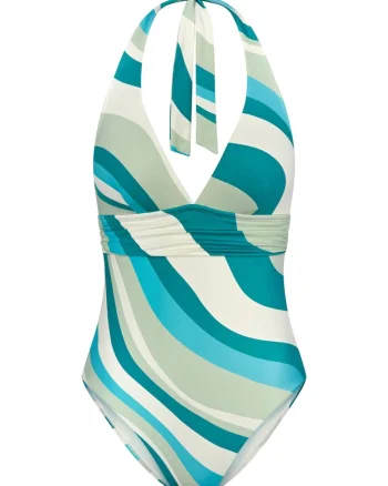 Costum de baie dama  10222303, Poliamida/Elastan, Albastru/Verde