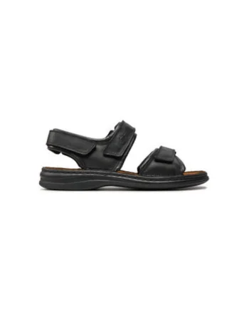 Sandale barbati  10104, Piele naturala, Negru, Negru