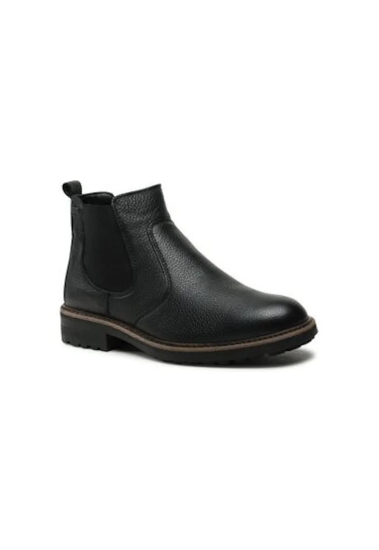 Botine cu glezna joasa pentru barbati  11-24715-01, Piele naturala, 42 EU, Negru