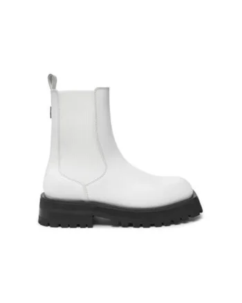 Botine dama  K3471540, Piele naturala, 37 EU, Alb/Negru