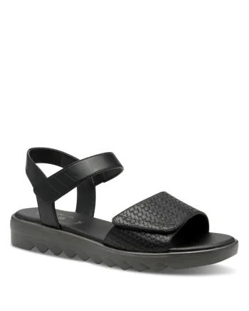 Jana Sandale negre de damă Jana cu velcro 28265-42-001 07579