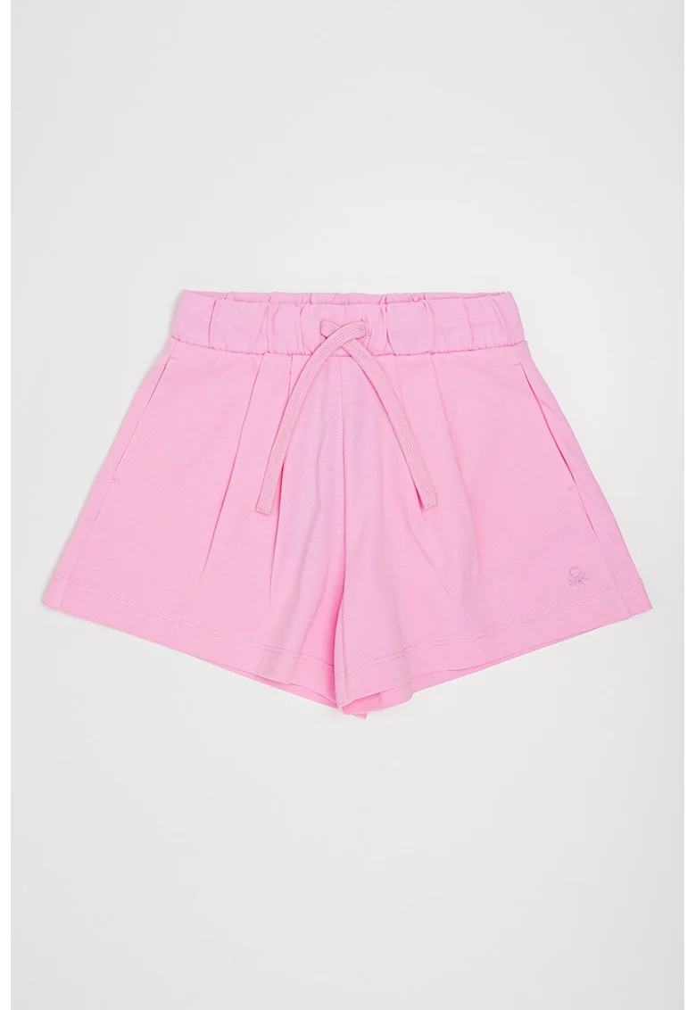 Pantaloni scurti de bumbac cu snur, Roz