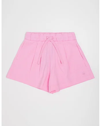 Pantaloni scurti de bumbac cu snur, Roz