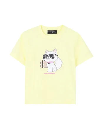 Tricou din amestec de modal cu imprimeu, Galben pal/Alb optic