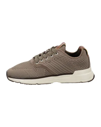 Pantofi sport din material textil cu insertii din piele Beeker, Maro taupe