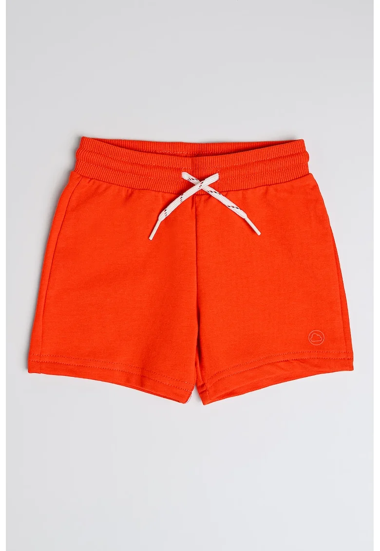 Pantaloni scurti din amestec de bumbac cu snur in talie, Rosu vermillion