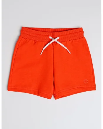 Pantaloni scurti din amestec de bumbac cu snur in talie, Rosu vermillion