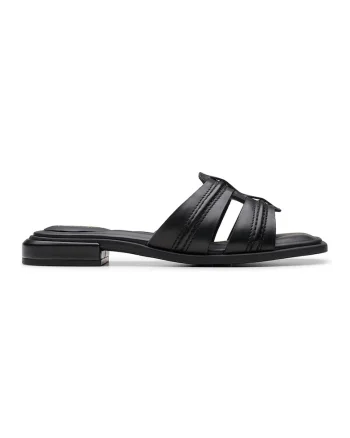 Papuci de piele Ariany, Negru