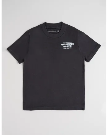 Tricou cu imprimeu text contrastant pe spate, Gri antracit