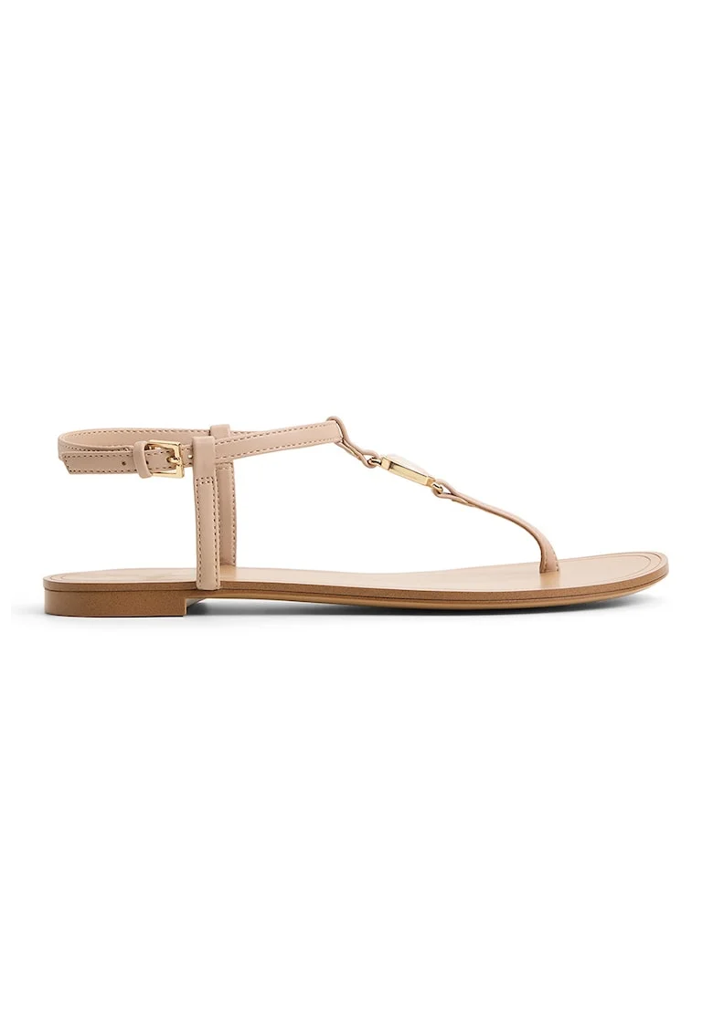 Sandale cu bareta separatoare Sandstone, Bej