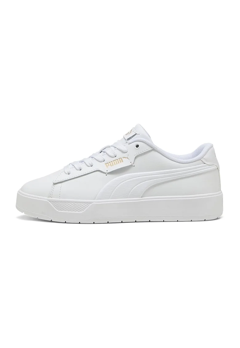 Pantofi sport Smash Belle din piele si piele ecologica cu logo in relief, Alb murdar