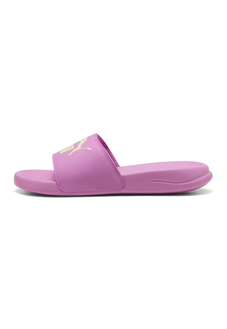 Papuci PopCat 20 cu logo, Fucsia/Galben pal
