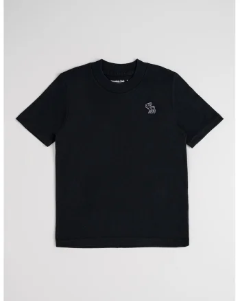 Tricou regular fit cu decolteu la baza gatului, Negru