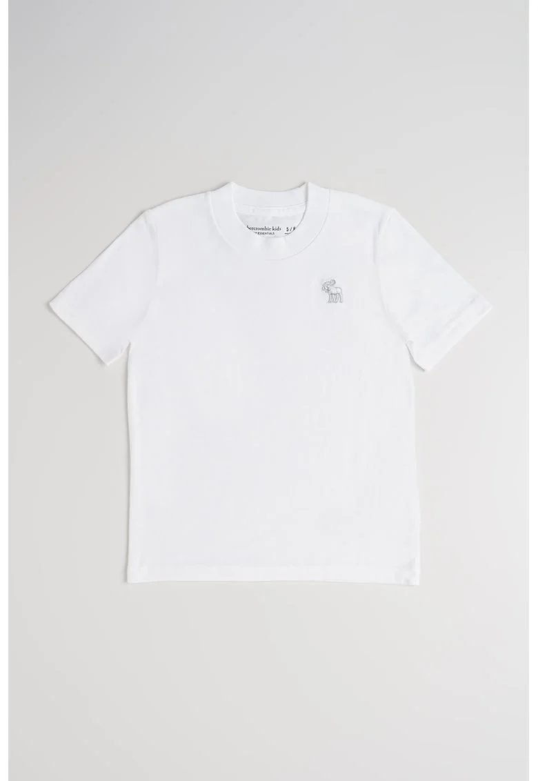 Tricou regular fit cu decolteu la baza gatului, Alb