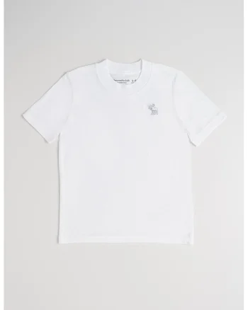 Tricou regular fit cu decolteu la baza gatului, Alb