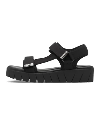 Sandale wedge cu velcro, Negru