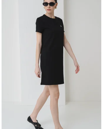 Rochie-tricou cu decolteu rotund, Negru