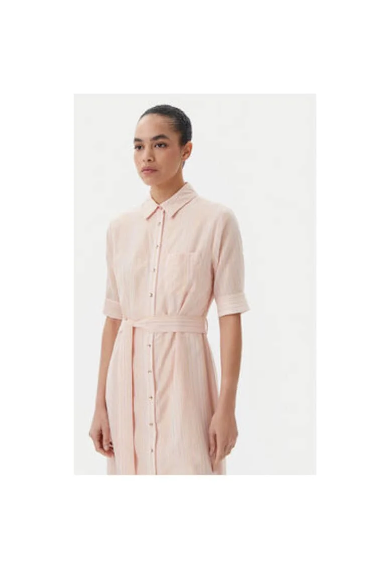 Camasa stil rochie dama  FS25SD2003W78601, Bumbac/Poliester, Roz, Roz