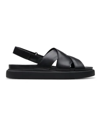 Sandale de piele cu barete incrucisate Aristella, Negru
