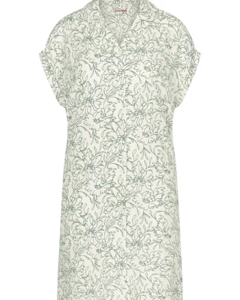 Rochie  M009, vascoza, alb/verde