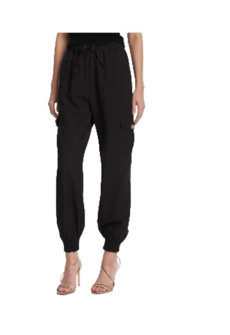 Pantaloni dama,  negru, poliester si viscoza,