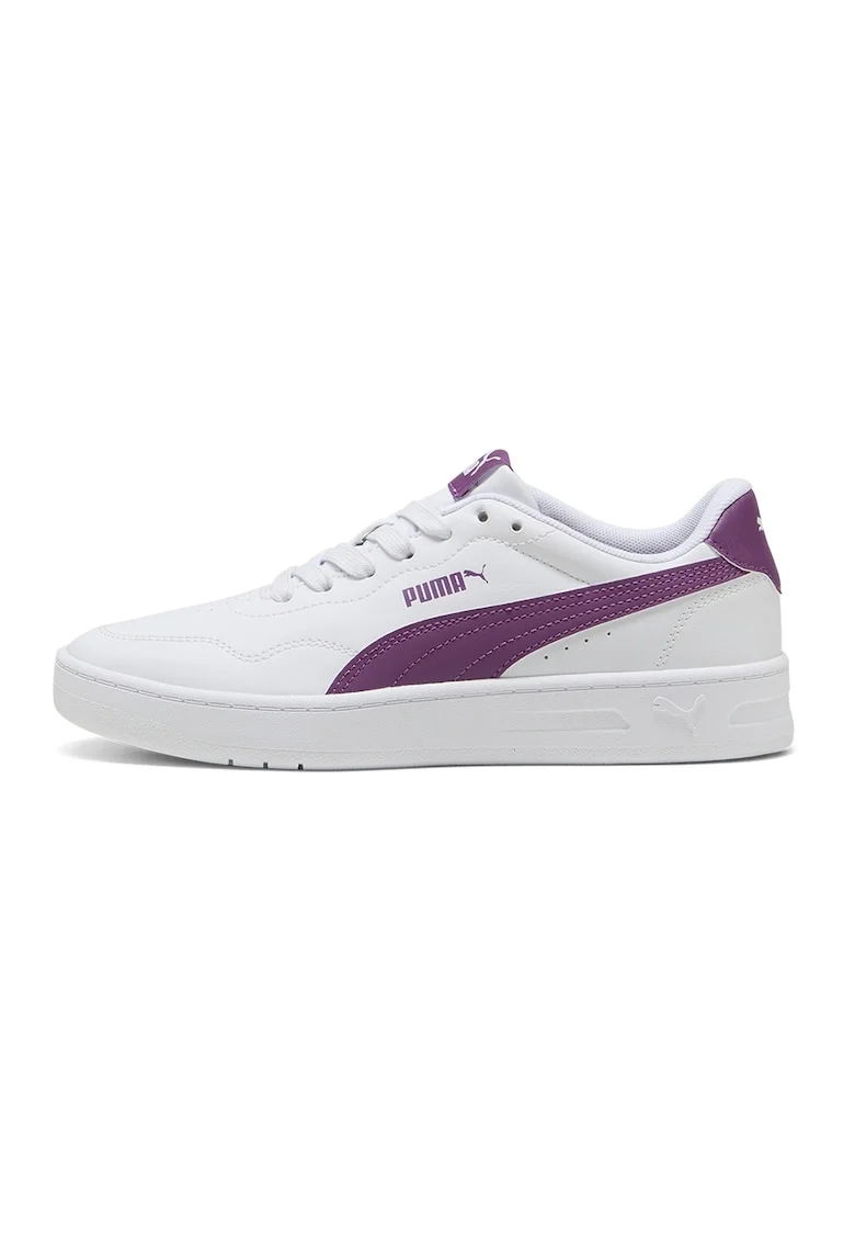 Pantofi sport Court Lally low-cut de piele ecologica, Violet tyrian/Alb murdar