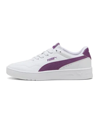 Pantofi sport Court Lally low-cut de piele ecologica, Violet tyrian/Alb murdar