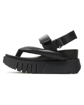 Sandale dama, DELTA TONG,  Piele naturala, Negru