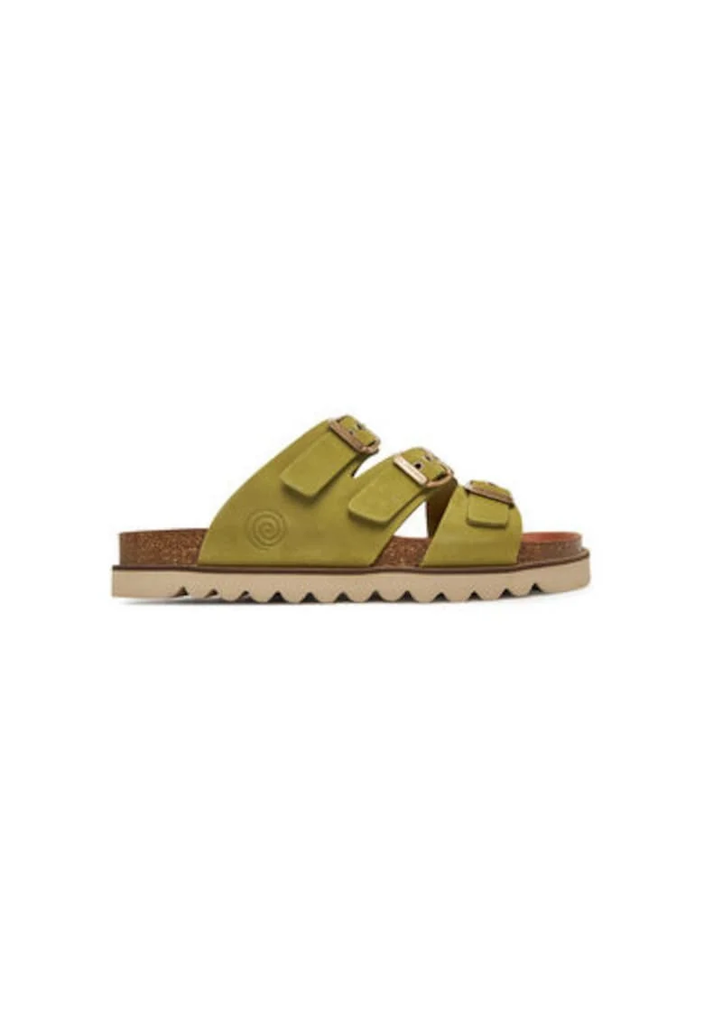Slapi dama, 700684-71,  Piele naturala, Verde