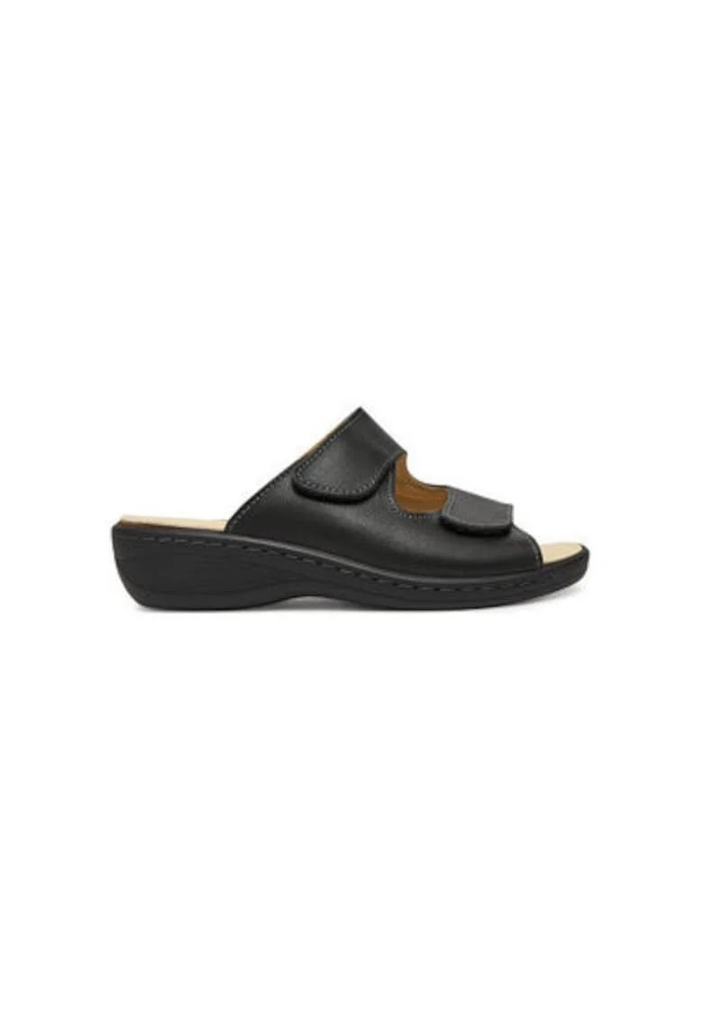 Slapi dama, 700731-01,  Piele naturala, Negru