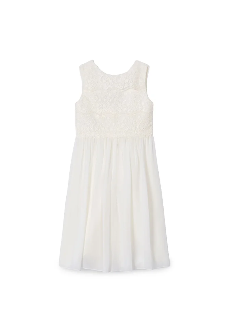 Rochie pentru fete,  3870 51, poliester, alb