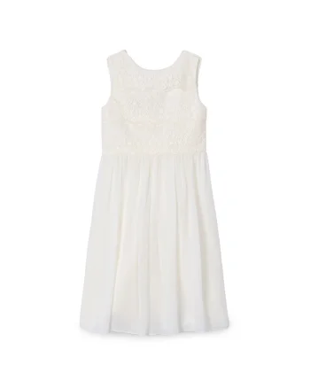 Rochie pentru fete,  3870 51, poliester, alb