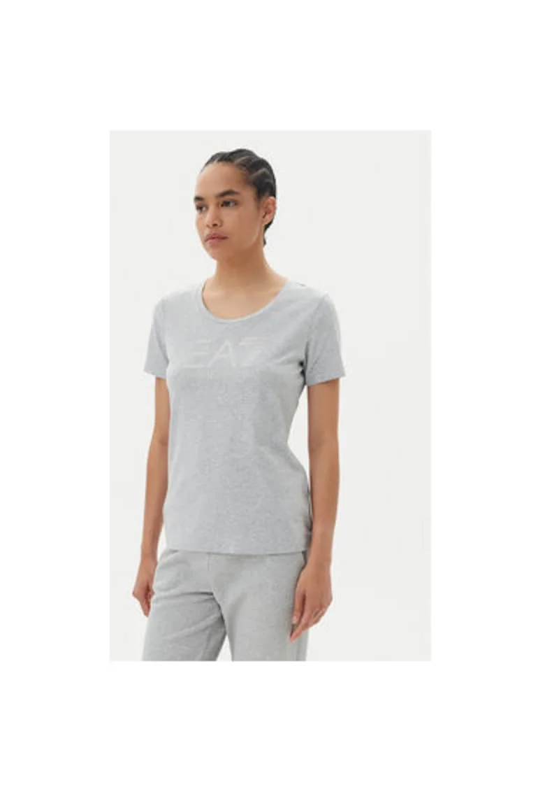 Tricou dama  Emporio Armani, 7W000094 AF10373, Bumbac, Gri, Gri