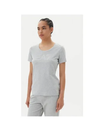 Tricou dama  Emporio Armani, 7W000094 AF10373, Bumbac, Gri, Gri