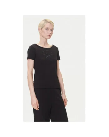 Tricou dama  Emporio Armani, 7W000184 AF10373, Bumbac, Negru, Negru