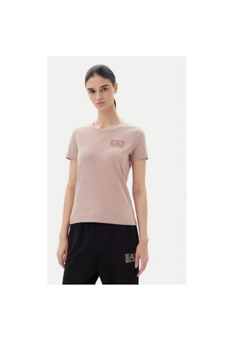 Tricou dama  Emporio Armani, 7W000492 AF10373, Bumbac, Roz, Roz
