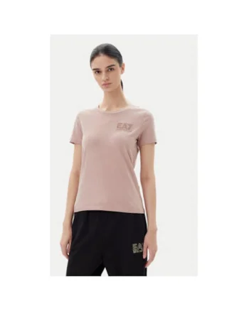 Tricou dama  Emporio Armani, 7W000492 AF10373, Bumbac, Roz, Roz