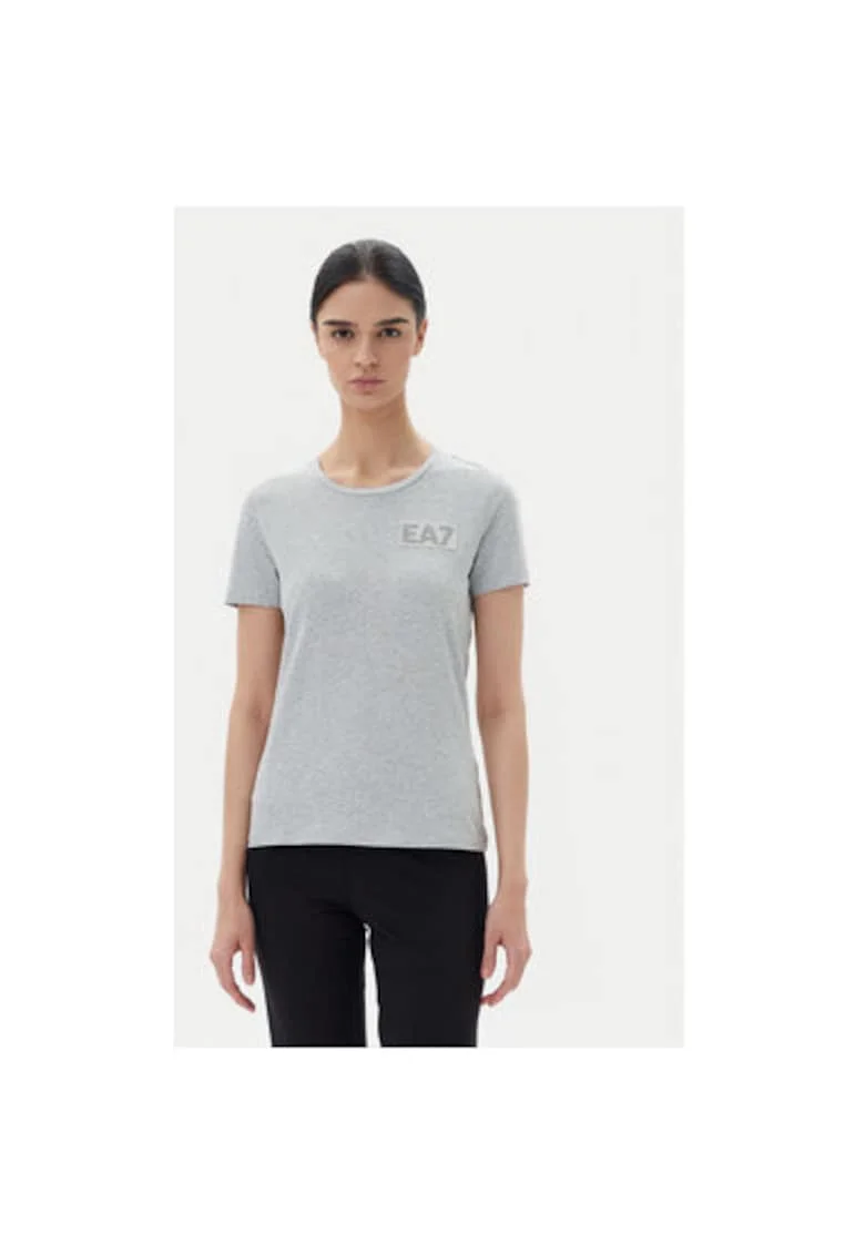 Tricou dama  Emporio Armani, 7W000492 AF10373, Bumbac, Gri, Gri