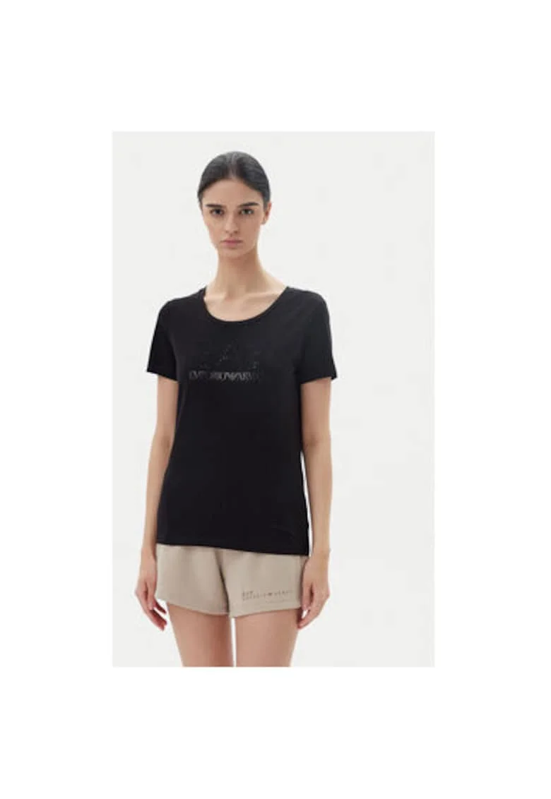 Tricou dama  Emporio Armani, 7W000094 AF10373, Bumbac, Negru, Negru