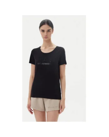 Tricou dama  Emporio Armani, 7W000094 AF10373, Bumbac, Negru, Negru