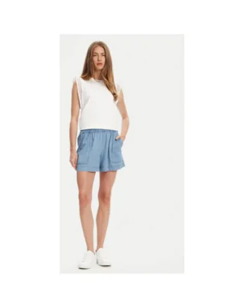 Bermude dama  4DHJD9022, Sintetic, S INTL, Albastru