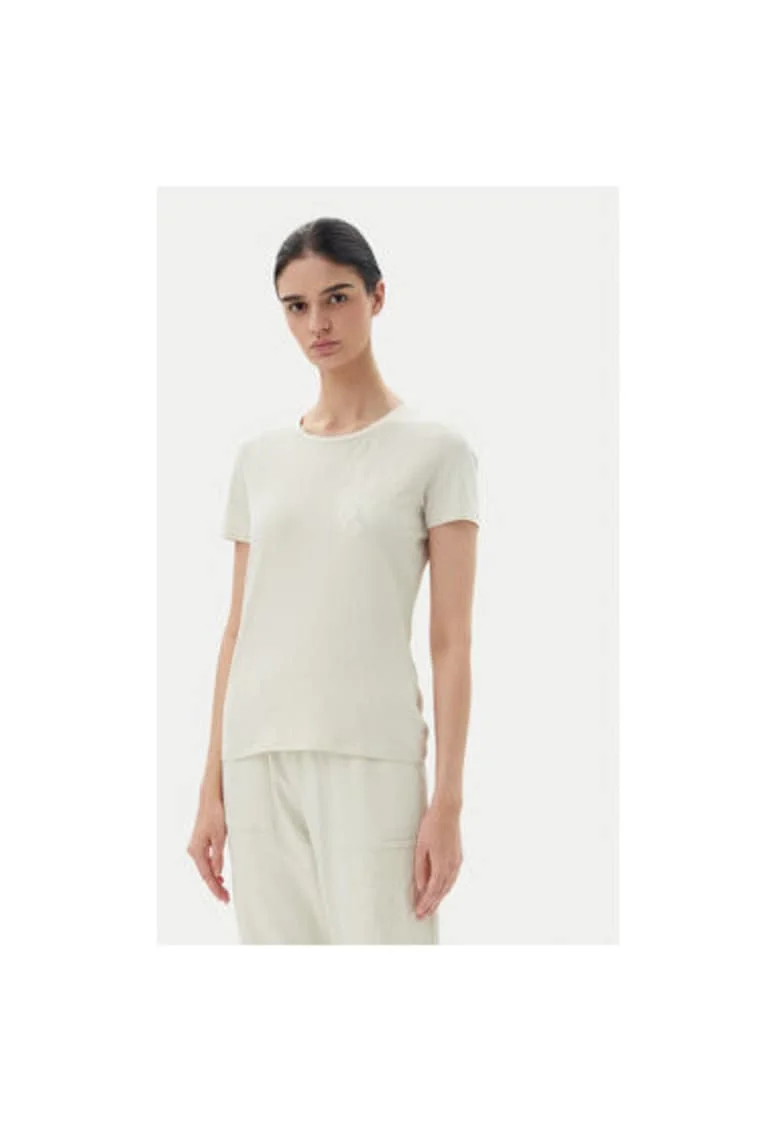 Tricou dama  Emporio Armani, 7W000133 AF10373, Bumbac, Bej, Bej