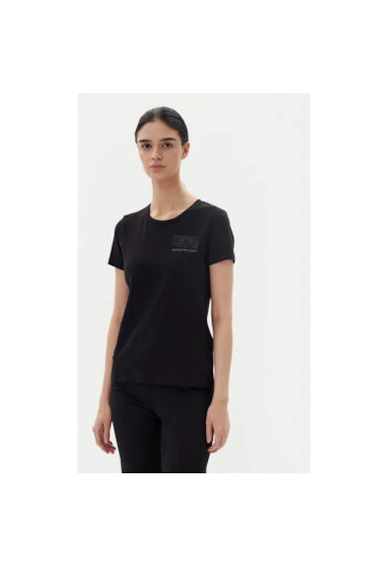 Tricou dama  Emporio Armani, 7W000492 AF10373, Bumbac, Negru, Negru