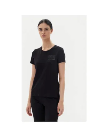 Tricou dama  Emporio Armani, 7W000492 AF10373, Bumbac, Negru, Negru